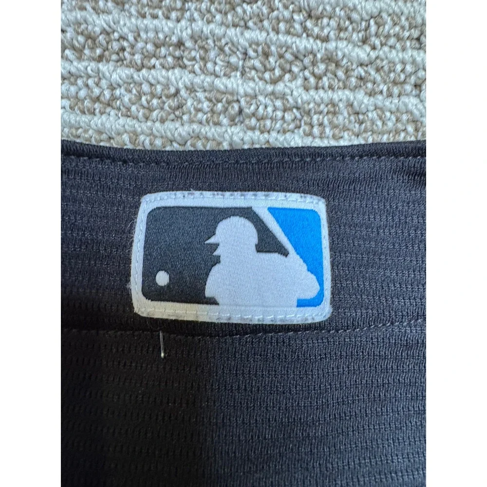 Nike Miami Marlins MLB Jersey Men's Large‎ Black Button Front Baseball Genuine